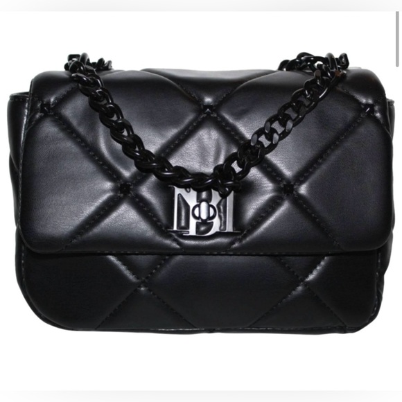 Badgley Mischka Handbags - Badgley Mischka Quilted studded Shoulder Bag Black